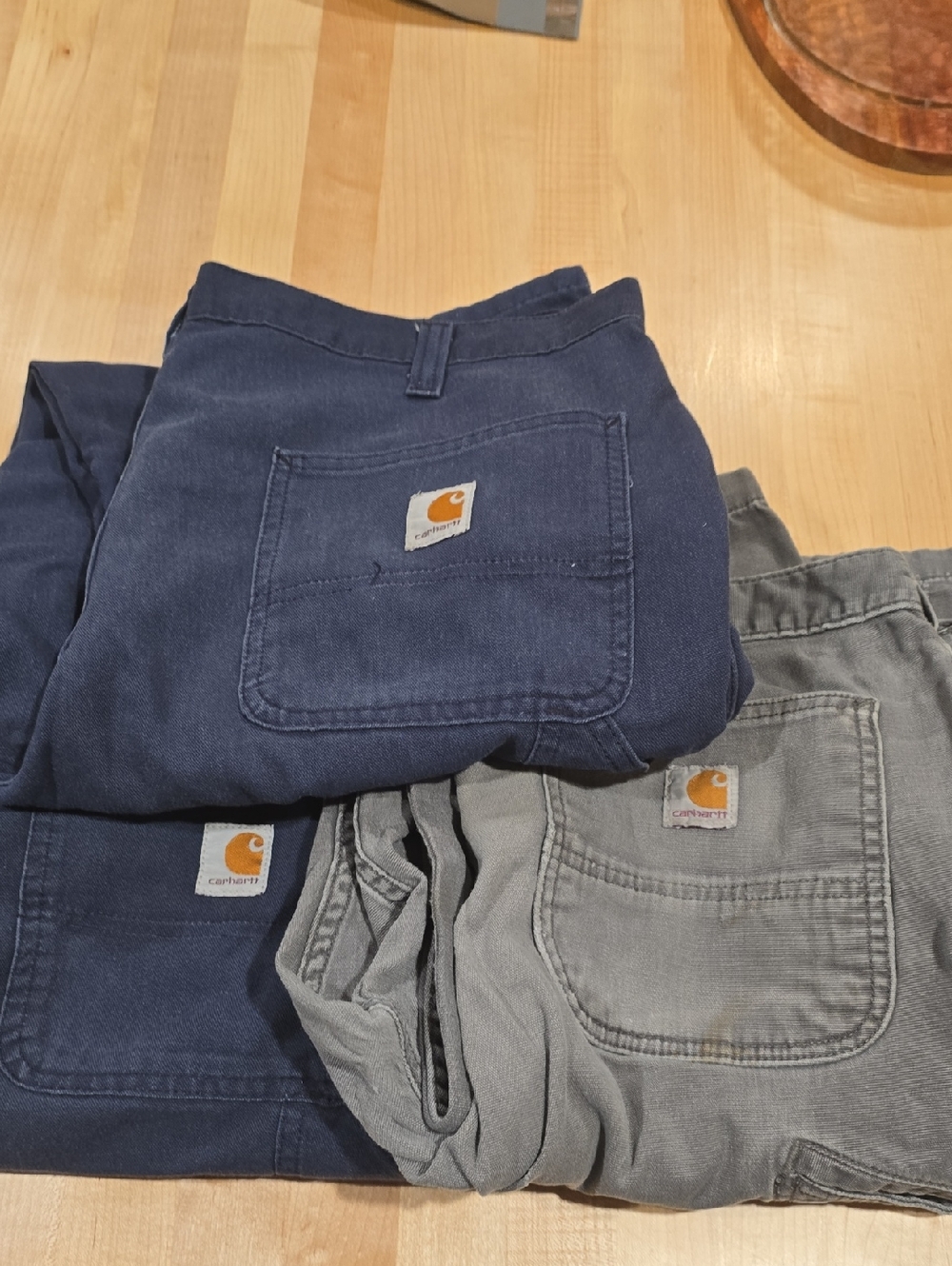 3 Pair Carhartt Navy and Gray Work Pants- Please Read Description